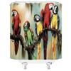 Colorful Birds Parrots Shower Curtain With 12 Hooks Waterproof Polyester Fabric Bath Bathroom Curtain Home Decor, 9 Size