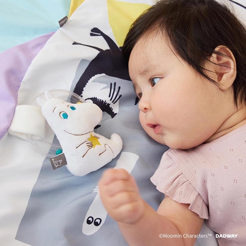 DADWAY MOOMIN BABY Moomin/Sweet Dreams Play Mat, Round, with Toy Attachment, Washable, NZMB008260000