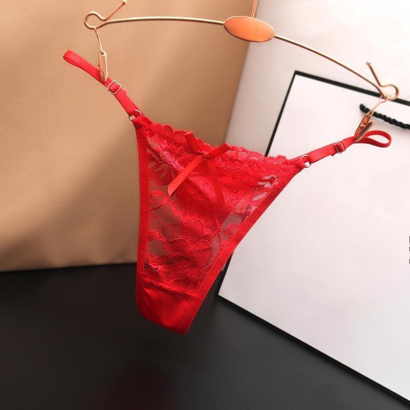Adjustable Low-Waist Lace Thong – Sexy, Fashionable Transparent T-Back