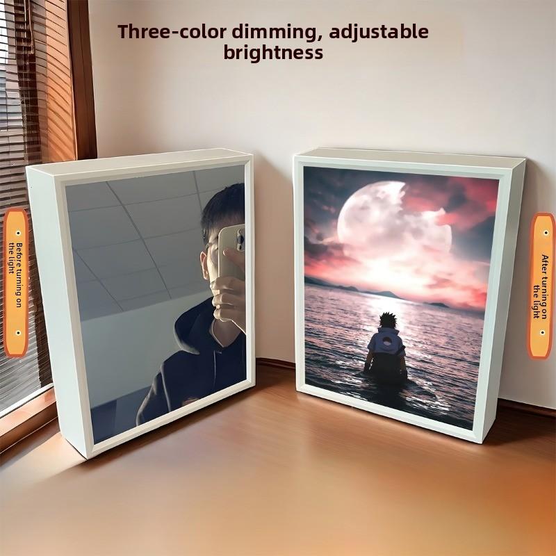 

21см/8.27дюйма 3D Аниме Наруто Зеркальная Световая Картина Ночник для Спальни Настольная Мультяшная Периферия Смешное Украшение на День Рождения Plug in model white