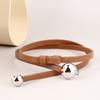 Leather Thin Belt Women'S Small Gourd Buckle Casual Decoration With Dress