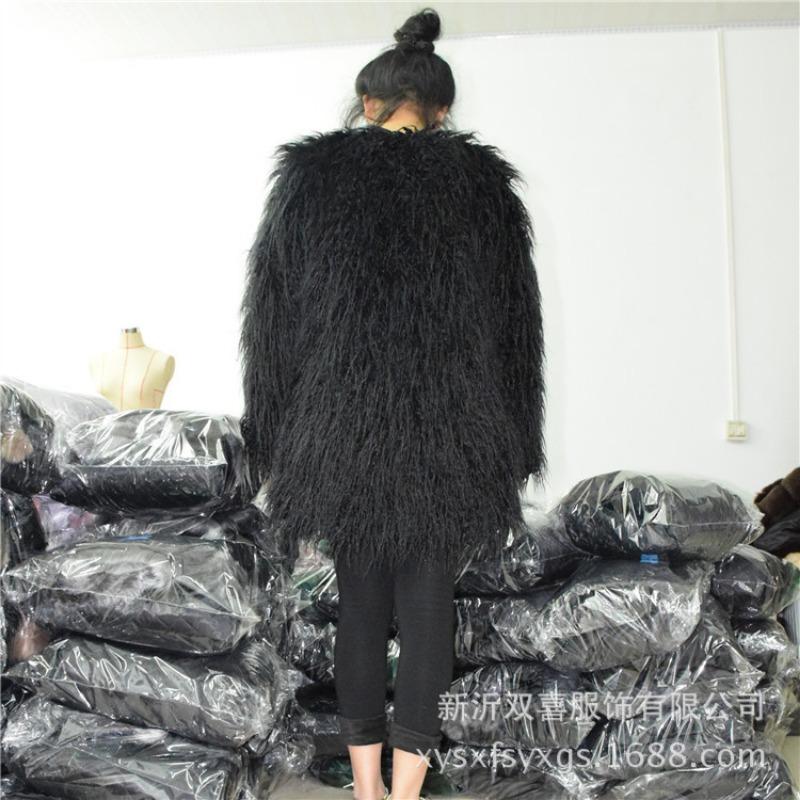 Autumn and Winter New Fashion Coat, Women's European and American Imitation Beach Wool Warm Coat