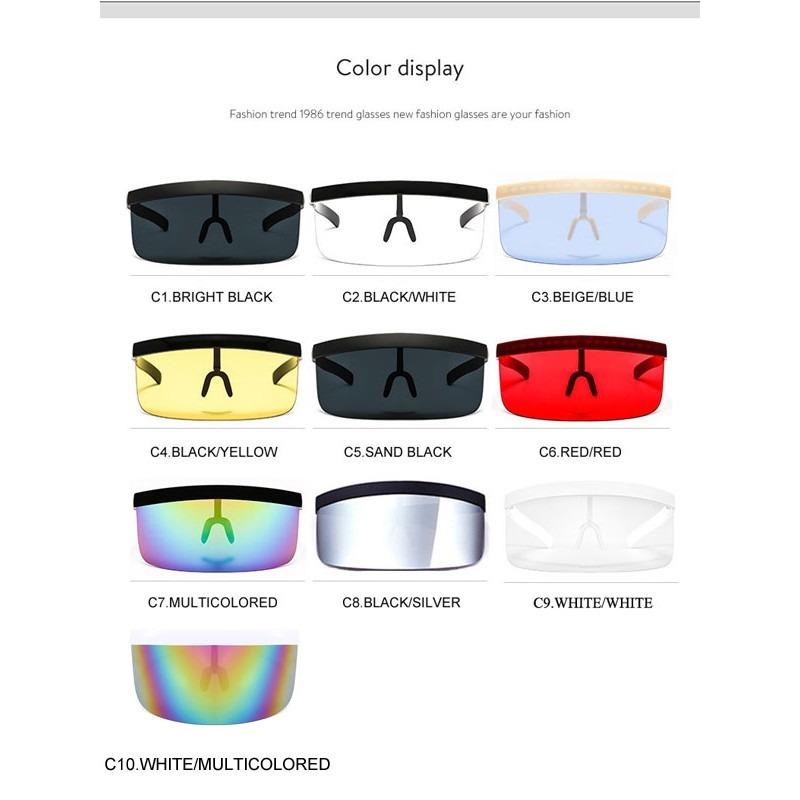 Sunscreen Anti-peeping Sunglasses Oversized Mask Shape Shield Style Men Women Windproof One Large Lens face shield
