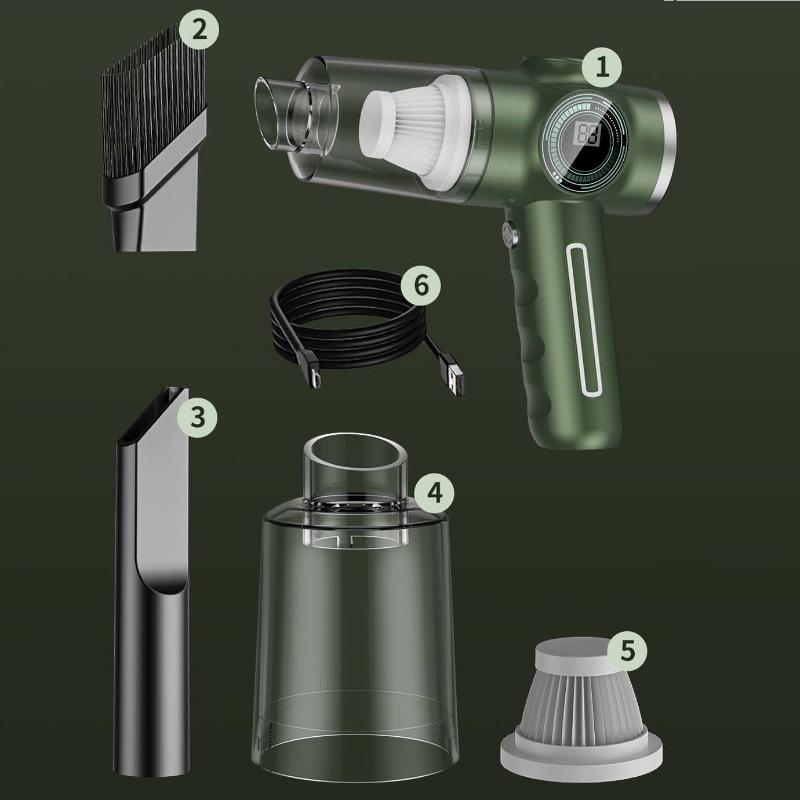 Digital Display Wireless Car Vacuum, High Power Handheld Strong Suction Cleaner for Home and Automobile Dual Application