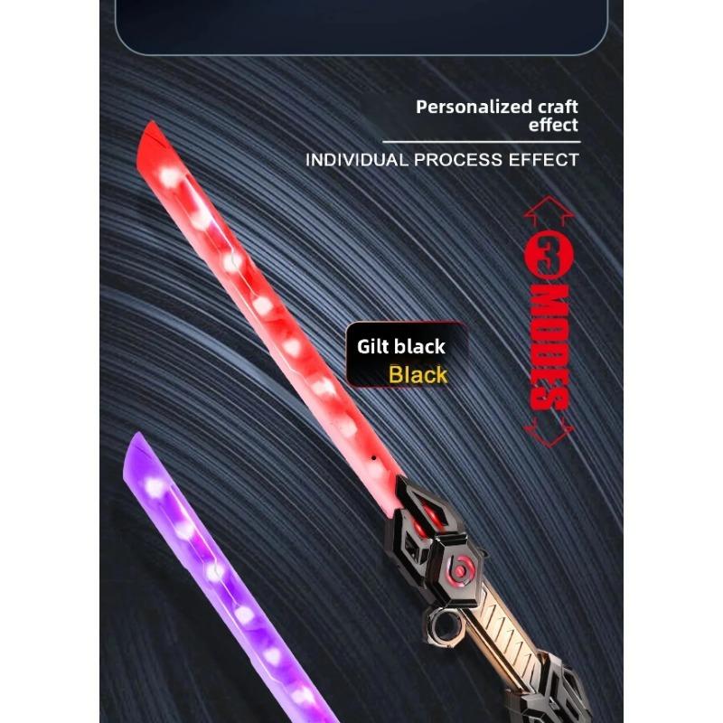 Revolving Laser Sword Retractable Flashing Double-Edged Children Luminous Toy,Light Up Swords Saber and Realistic Handle for Kid,Expandable Light Toy