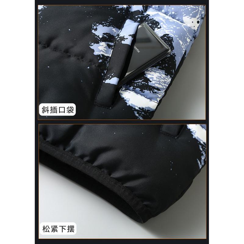 Men Reversible Thick Warm Hooded Casual Fashion Sleeveless Cotton Padded Vest