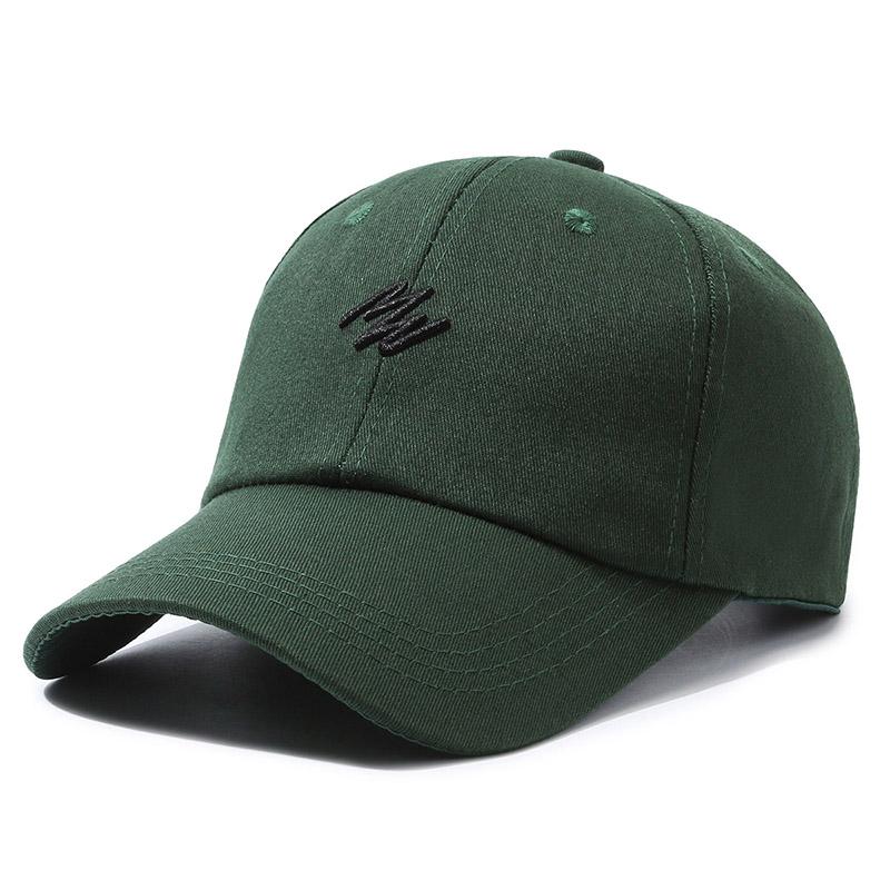 

3D Embroidered MN Simple Korean Design Baseball Cap for Men and Women with adjustable buckle, capable of casual outdoor activi moss зелений колір