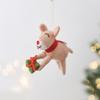 Soft Fabric Christmas Deer Hanging Ornament with Display Loop, Stuffed Tree Accent for Winter Table and Room Styling