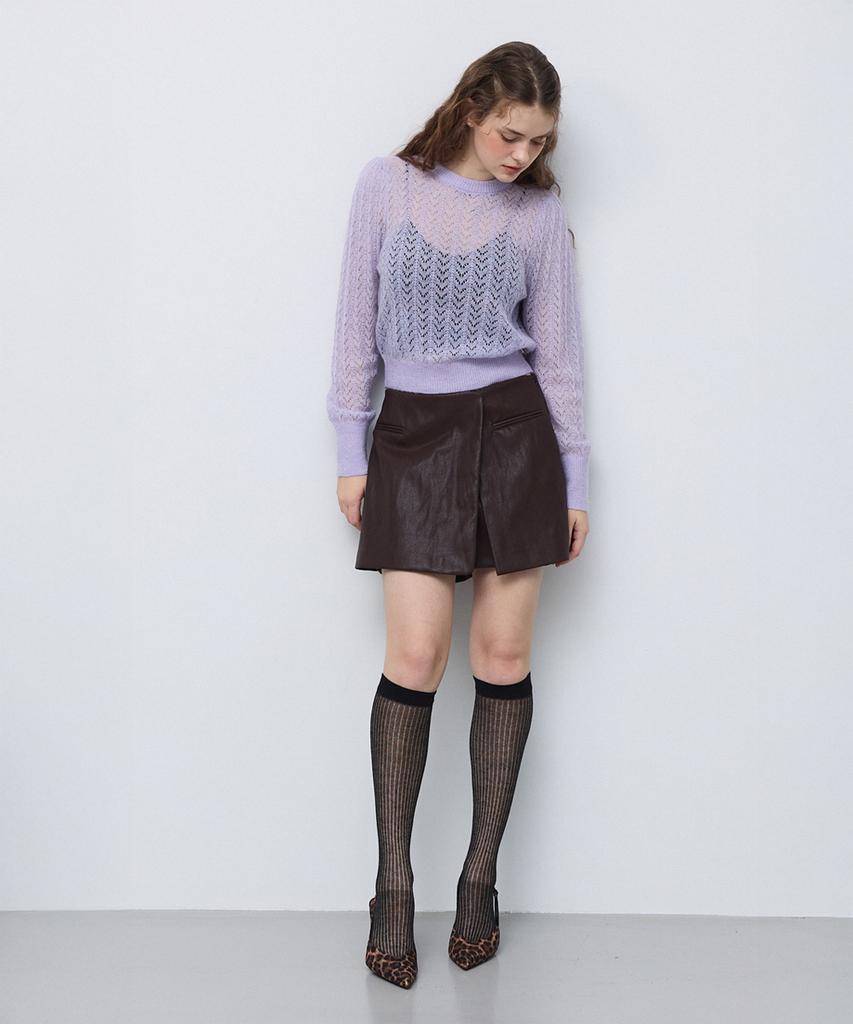 Rlrn Leather Mini Skirt Pants