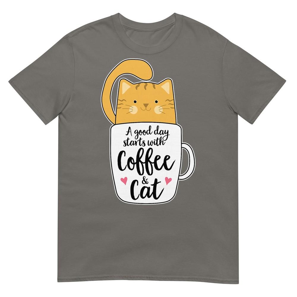 Funny Orange Cat Coffee Quote For Cat Mom Unisex TShirt