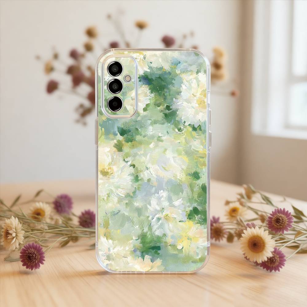 

Oil Painting Flowers Series Phone Case For SamsungA10,12,20,21S,30,31,40,50,51,52,70,71 Transparent Cover Samsung a52 a52S