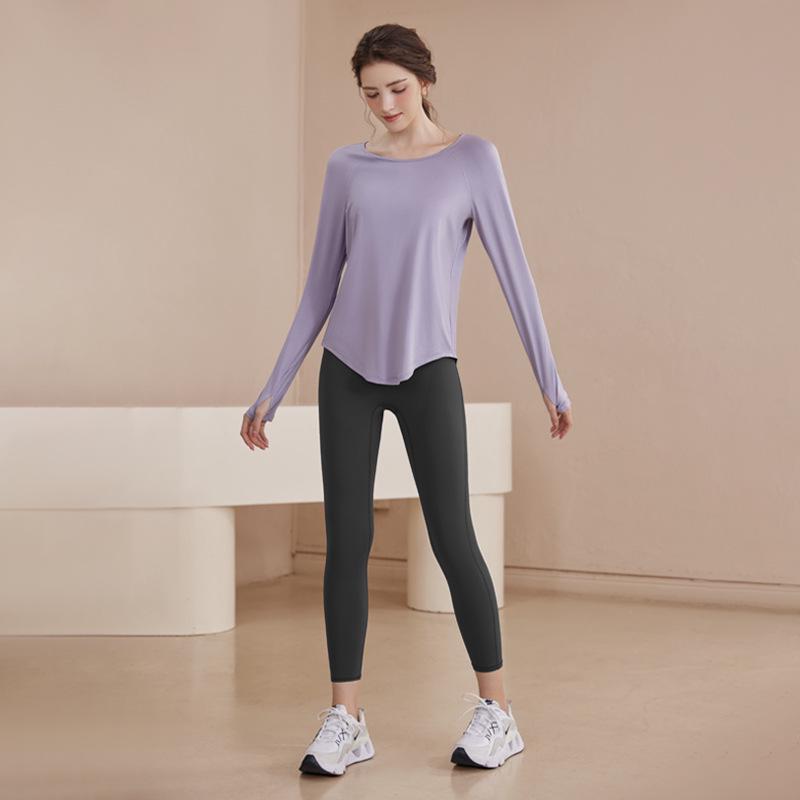 Women's Quick-Dry Mesh Yoga Tops - Long-Sleeve, Breathable Pilates Fitness Wear