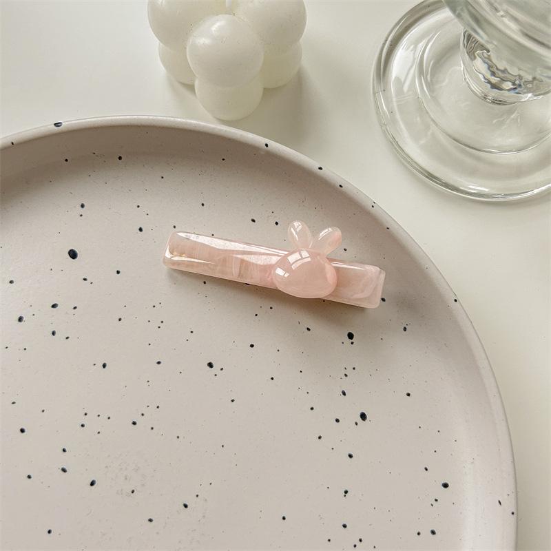 

Сладкая ацетатная заколка для волос с кроликом: Милая заколка-уточка для челки для девочек - в японском и корейском стиле розовый