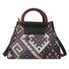Popular versatile ethnic style handbag women's 2025 new trendy texture canvas bag simple shoulder messenger women's bag