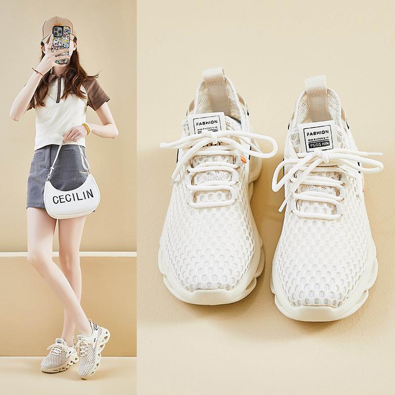 Summer New Breathable Large Hole Men's and Women's Thick Soled Mesh Shoes