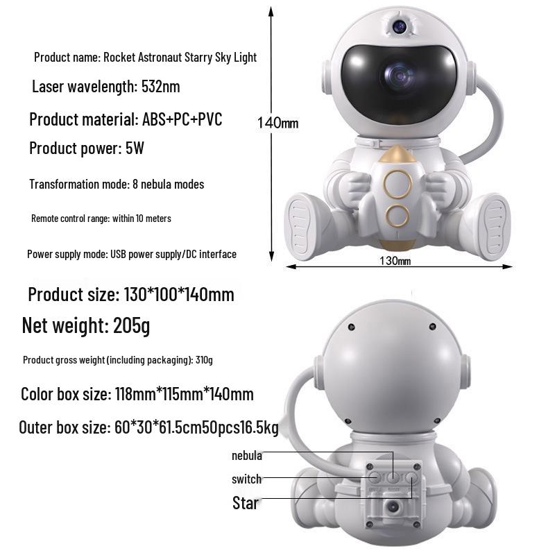 Starry Sky Astronaut Projector Lamp