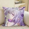 Game HSR CCastorice Square Sofa Pillow Cover Solid Color Living Room Home Decor Cushion Case