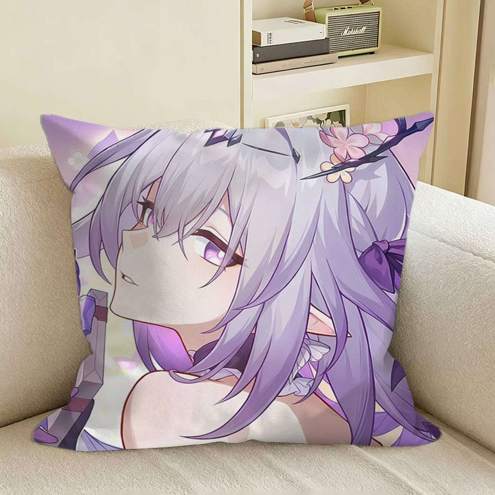 Game HSR CCastorice Square Sofa Pillow Cover Solid Color Living Room Home Decor Cushion Case