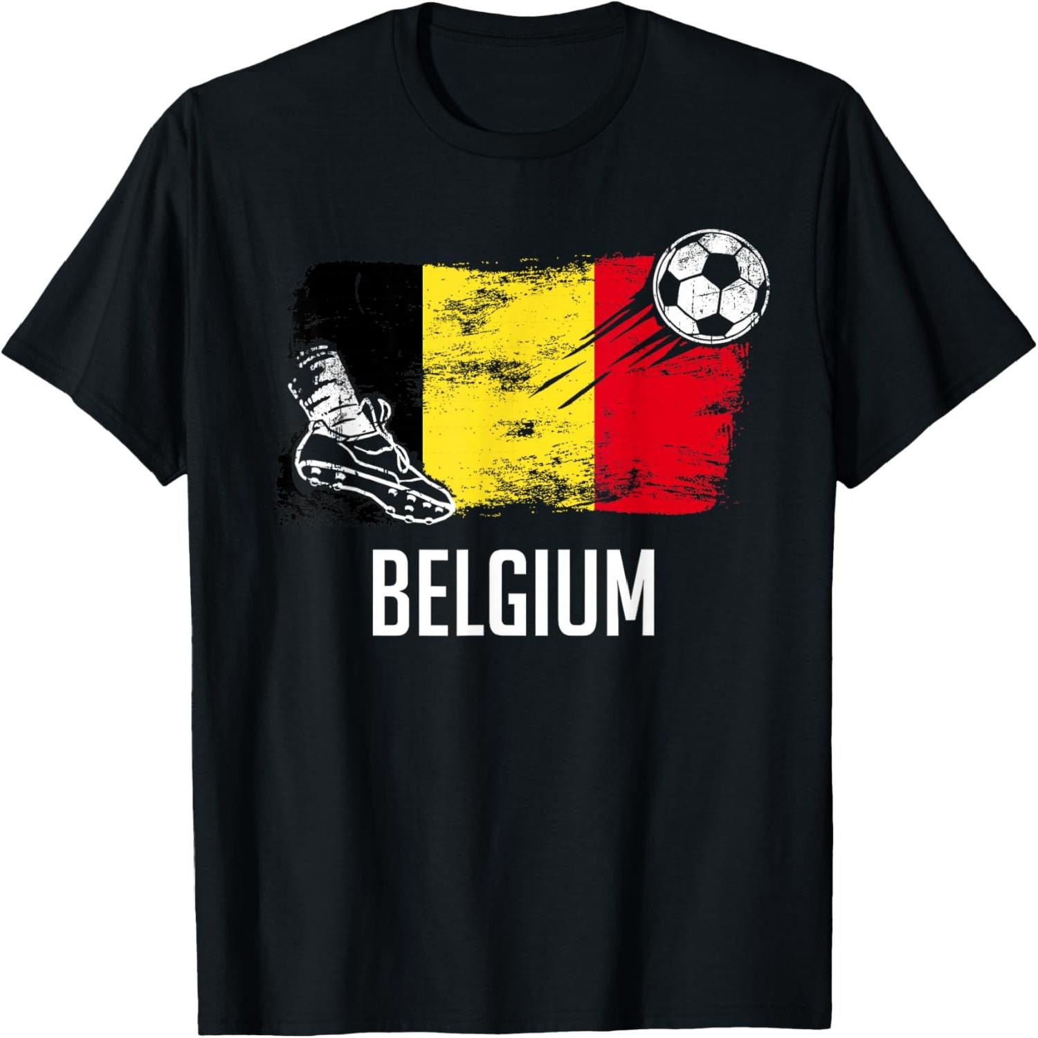 Belgium Flag Jersey Belgian Soccer Team Belgian T-Shirt S