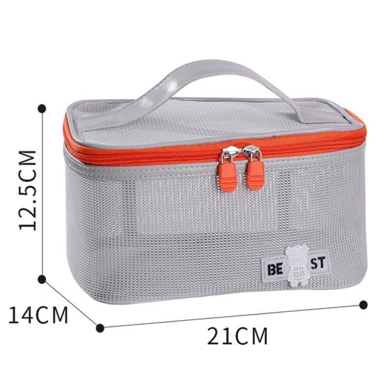 Portable Toiletry Bag Mesh Large Capacity Breathable Cosmetic Storage Bag