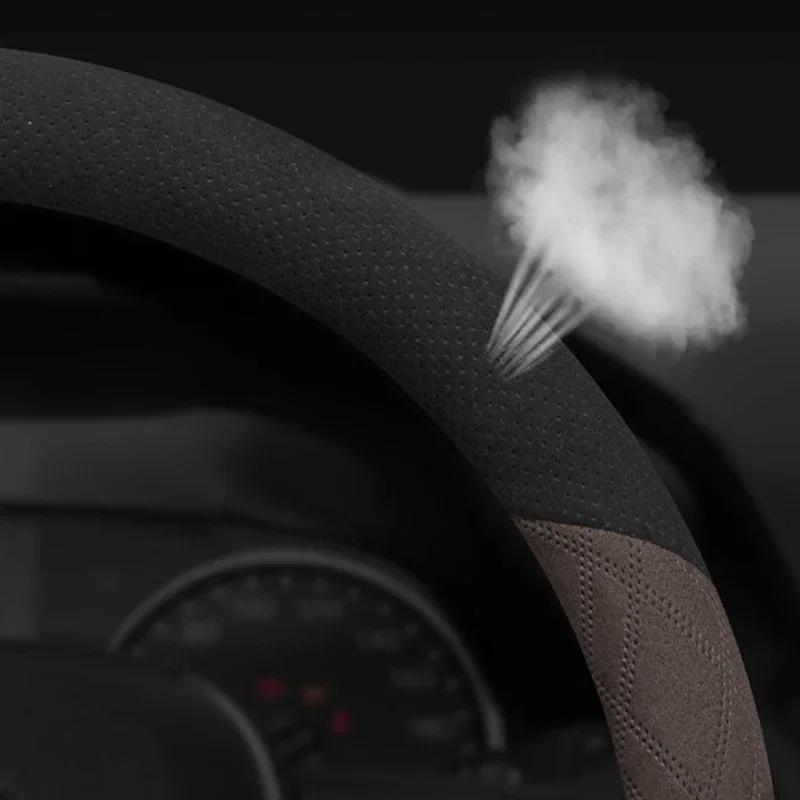 Wildleder Lenkradbezug Dekoration Griffwickel Für Chery Jetour shan hai T1 Geflochtene Lenkradzubehörteile