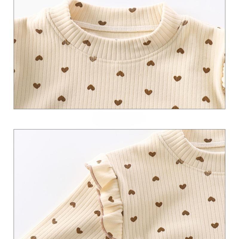 Children's Stylish Long-sleeved Versatile Printed Autumn-style Girls' Blouse with New Sleeves and Floral Print