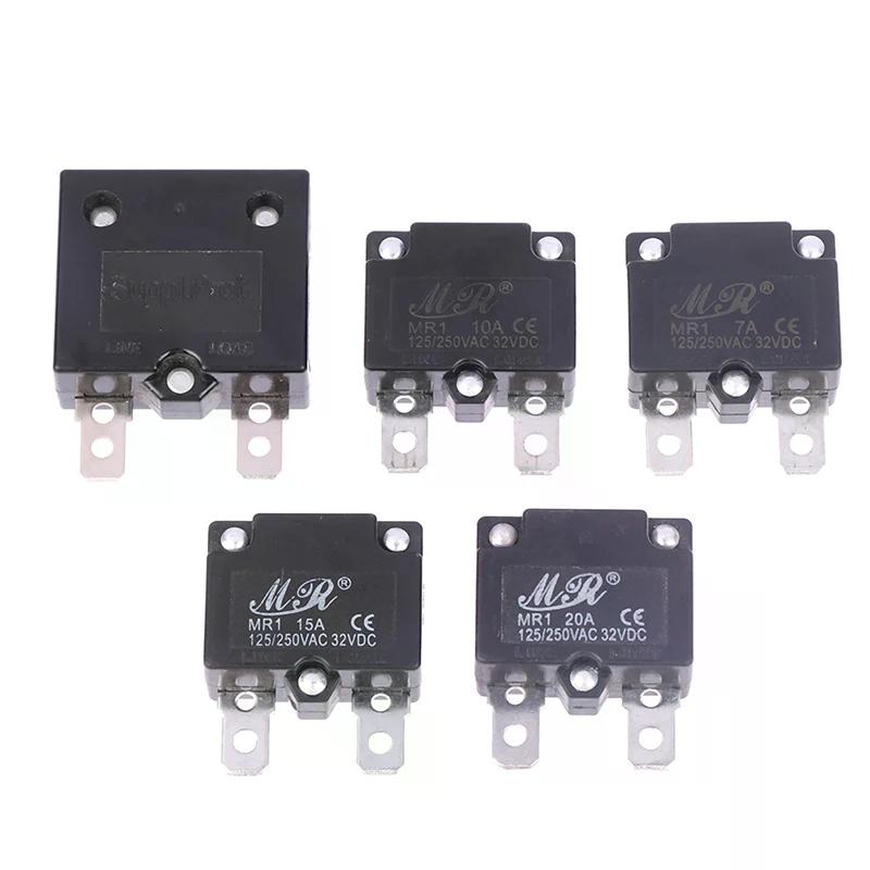 7a 10a 15a Automatic Reset Relay Fuse Therma Switch Circuit Breaker Current Overload Protector Kids Electric Car Accessories