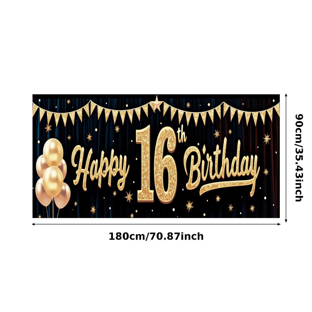 Balloon Decoration 16th Celebration Event Banner Birthday Backdrop for Sweet 16 Celebration Holiday Celebration Event Decoration