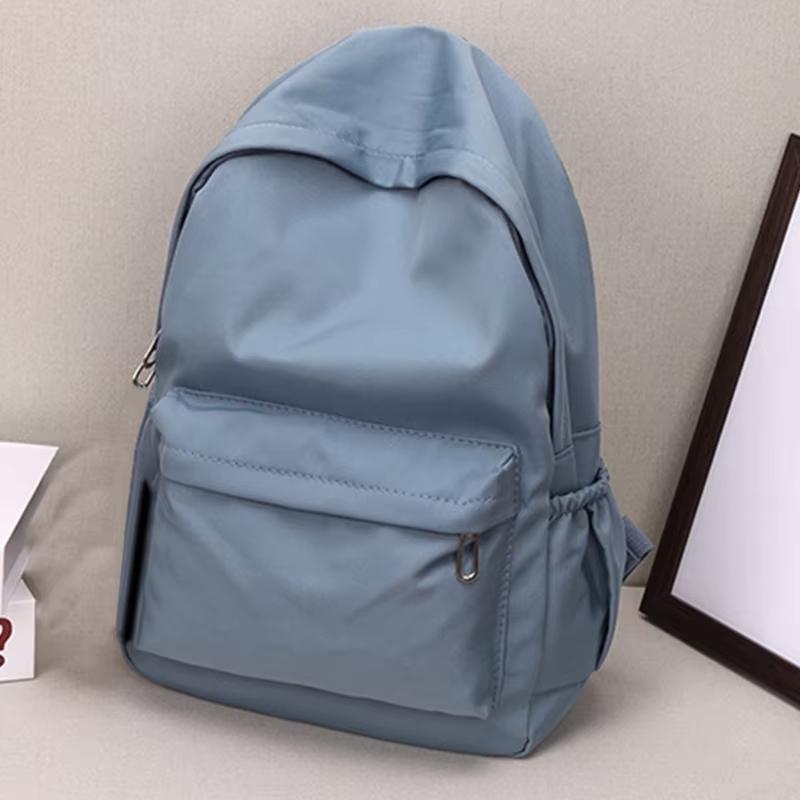 Lightweight Solid Color Nylon Casual Backpack for High School Students, Ideal for School Travel Daily Use