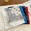 Square Cotton Cashew Flower Print Bandana Unisex Head Wrap Decorative Head Scarf For HipHop Dancing and Street Wear