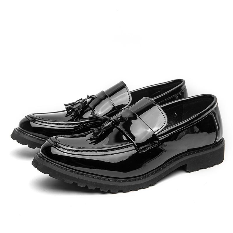 Men's Shoes Large Size New Leather Shoes Fashion Men's Feet Fringed Leather Shoes Loafers Hairstylist Leather Shoes