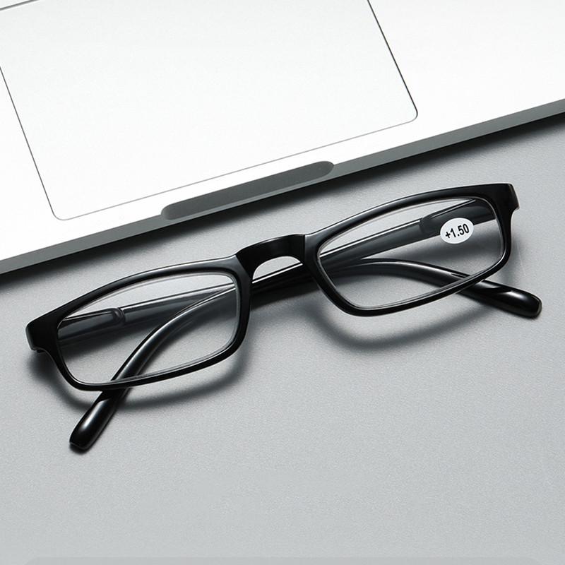 Lesebrille +1.0~+4.0 Leichtgewicht Anti-Blaulicht Altersweitsicht Brille Mini Kleine Quadratische Fassung Brille Transparent Weiß