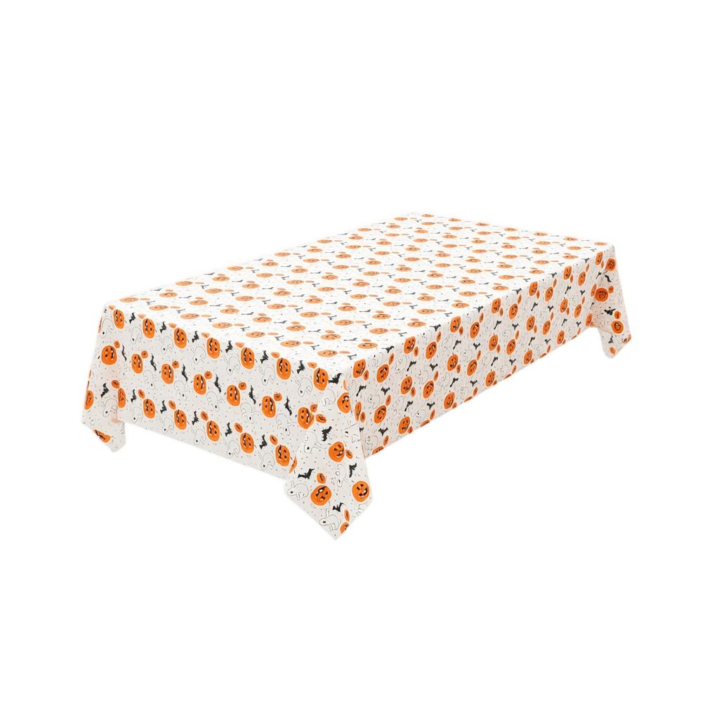 Halloween Disposable Plastic Tablecloth with Pumpkin Design for Party Decorations