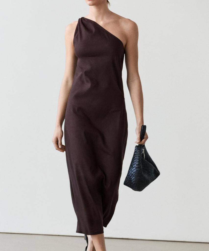 Masimodutti Asymmetrical Linen Blend Dress