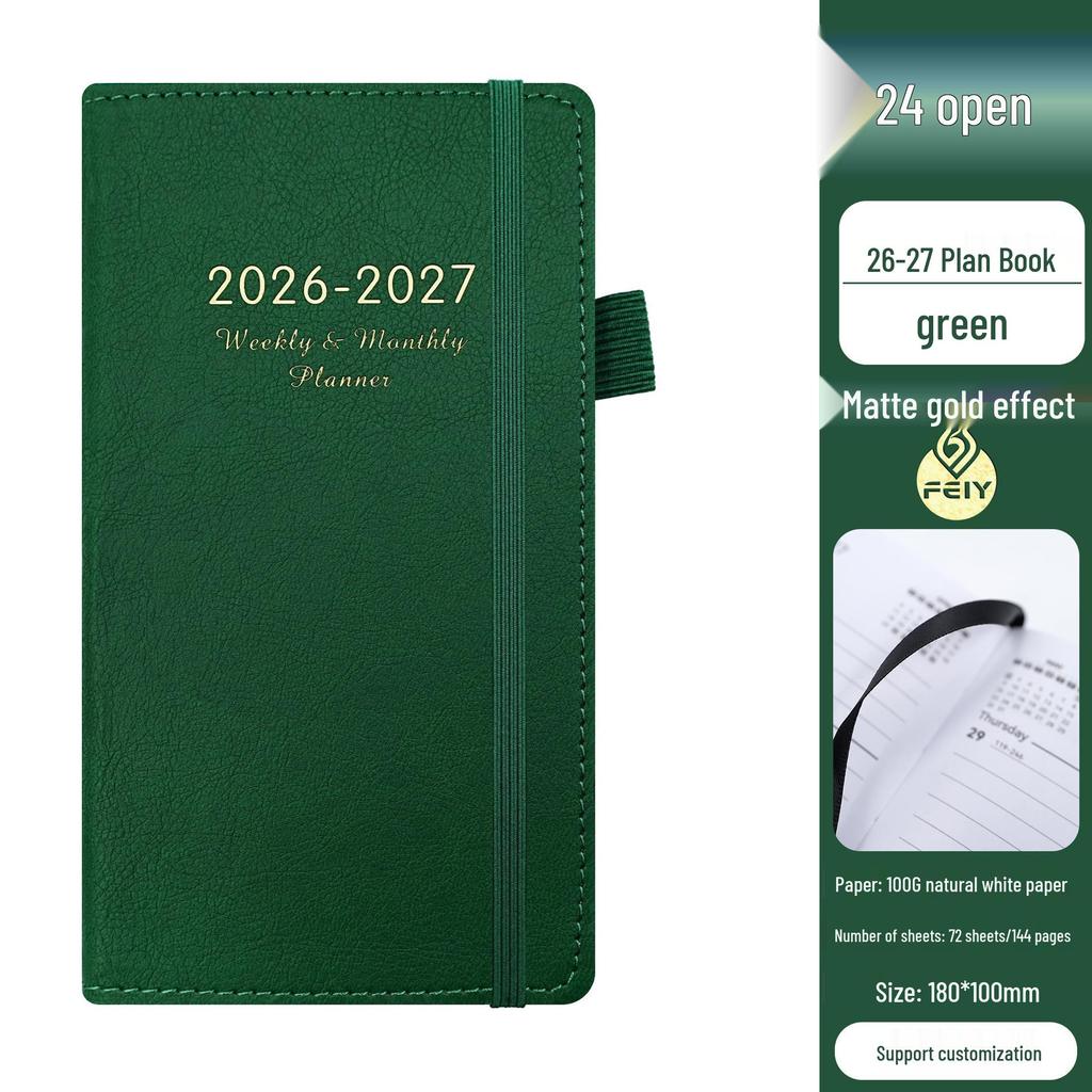 26-27 Mid-Year Weekly Pocket Planner - Compact English Schedule Notebook, 24K Pages.