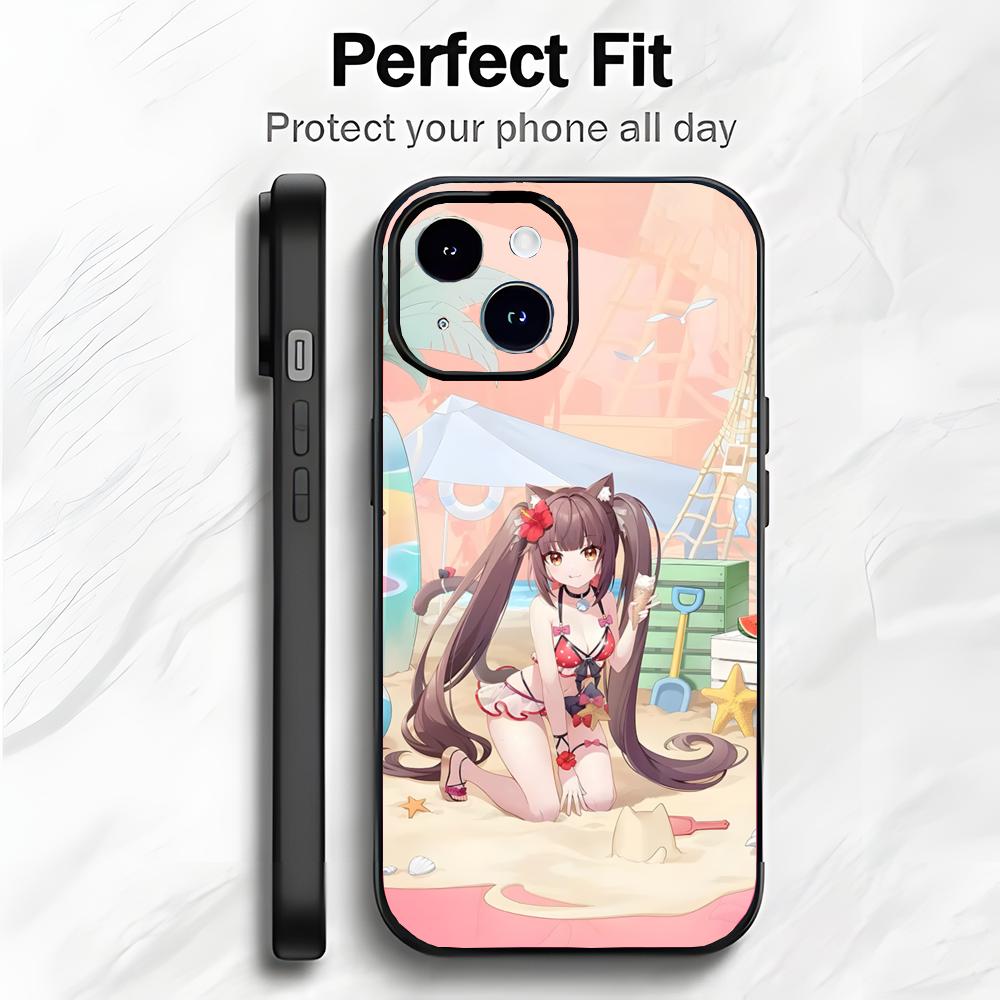 Custodia per Telefono Kawaii Giapponese Anime N-Nekopara Custodia per Telefono Confezione Morbida Leggera Per iPhone17 16 15 14 13ProMax
