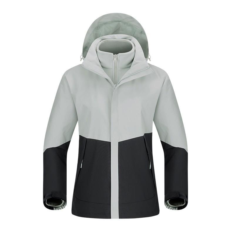 Men Women 3-in-1 Waterproof Windproof Hiking Jacket With Removable Fleece Liner Camping Outdoor Travel