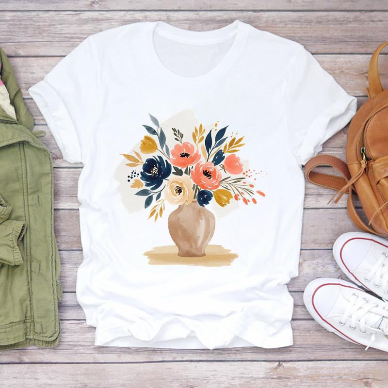 (Asian Size) Women Tee sweet love heart trend cute Top Clothing Casual  Short Sleeve T Shirt Fashion Print Lady Female Graphic T-shirts