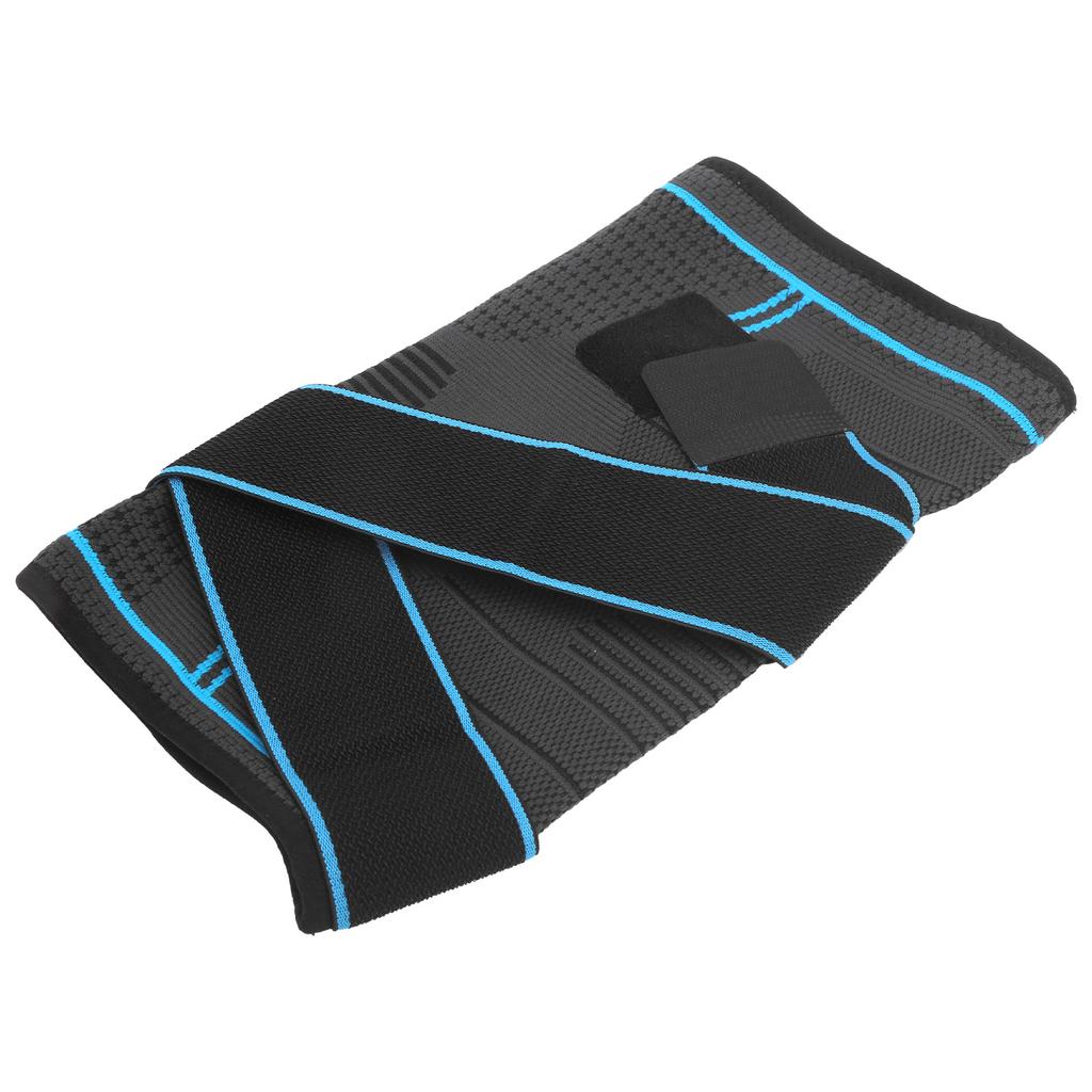 Outdoor Dual-Sport Knieschoner Atmungsaktiver Gestrickter Knieschoner Doppelte Druckbänder Kniebandage Blau XL