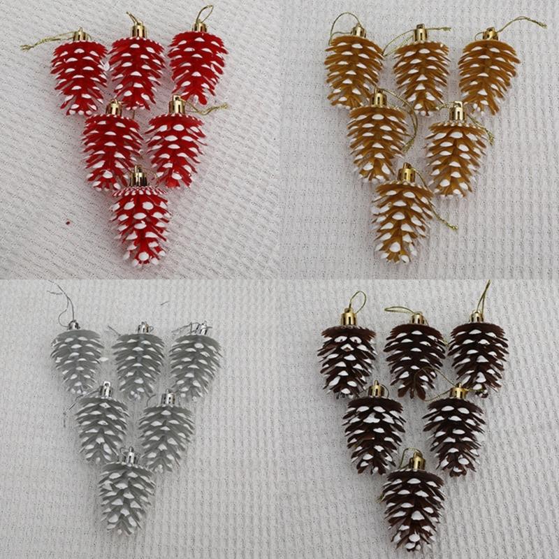 Set of 10 Realistic Pine Cone Hanging Accent Distinctive Pine Cone Christmas Decorations for Home Hanging Pendant