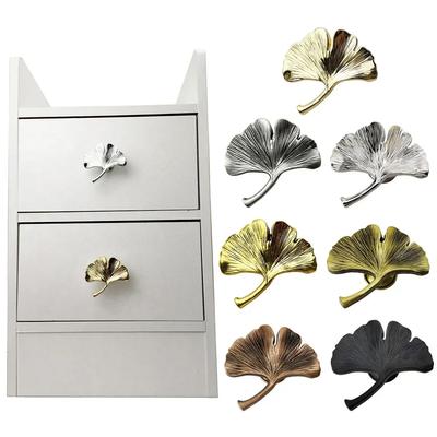 Ginkgo Leaf Shape Zinc Alloy Knob Cupboard Pull Drawer Knob Kitchen Cabinet Handle For Children Room Ornament Furniture Hardware