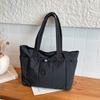 Large Capacity Nylon Tote Bag for Women Lightweight Shopping Shoulder Bag with Multiple Pockets and Zipper Closure for Daily Use