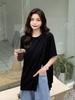 Split t-shirt women's summer short-sleeved design sense new irregular original style loose Internet celebrity student s tide
