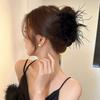 Shark Clip Autumn and Winter Feather Grab Clip High-end Ostrich Hair Hairpin Back Head Hair Hair Grab Super Fairy Headdress