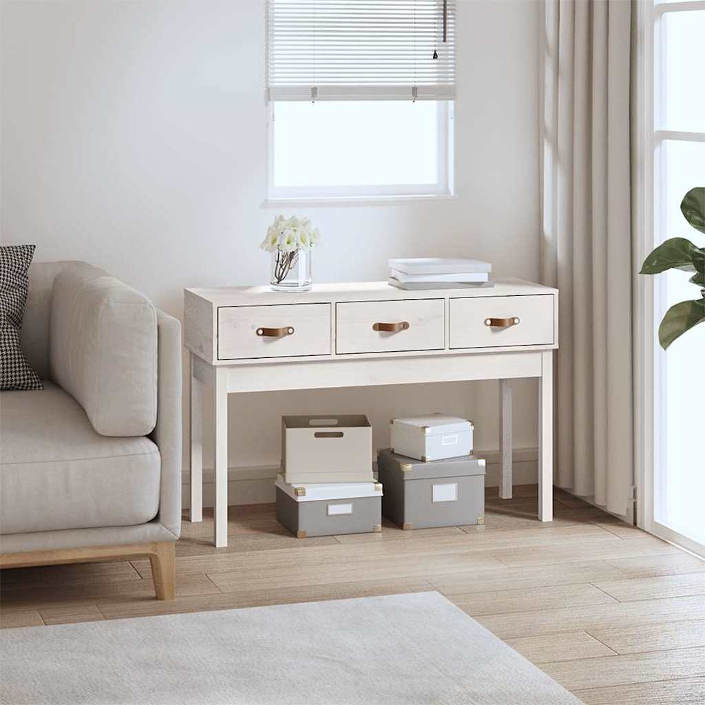 vidaXL Konsolentisch Weiß 114x40x75 cm Massivholz Kiefer weiß
