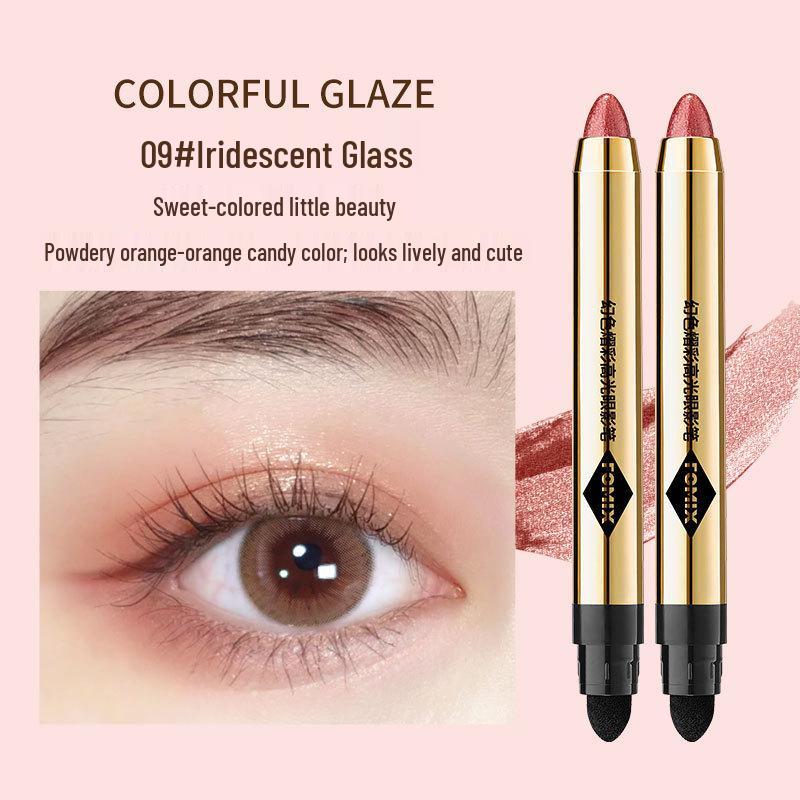 FOMIX Dual-Color Iridescent Eyeshadow Stick: Smudge-Proof, Pearlescent, Brightening, Pigmented Highlighter for Under-Eye and Shadow.