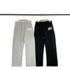 Mens Fleece-Lined Straight Leg Sweatpants With Foamed Letter Print Casual Winter Pants