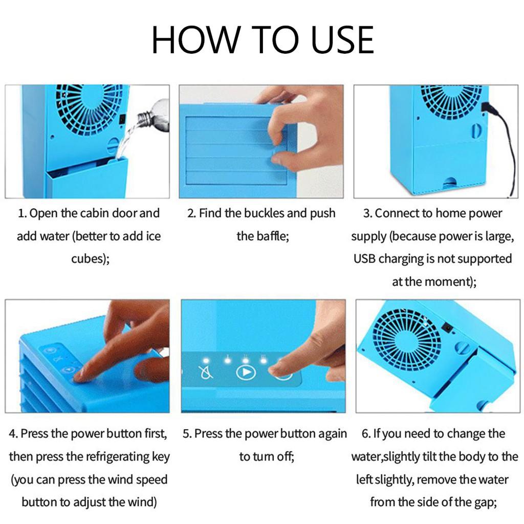 Portable Air Conditioner Fan 24V 3 Cooling Put Water Ice Quiet Fan Wind Speed Outdoor Travel Device On Home Office 24W