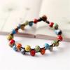 Handmade Ceramic Colorful Bracelet Bohemian Style Handchain Handwoven Wristchain Fashion Accessory for Art Enthusiasts