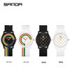 SANDA Rainbow Silicone Strap Unisex Waterproof Minimalist Fashion Watch